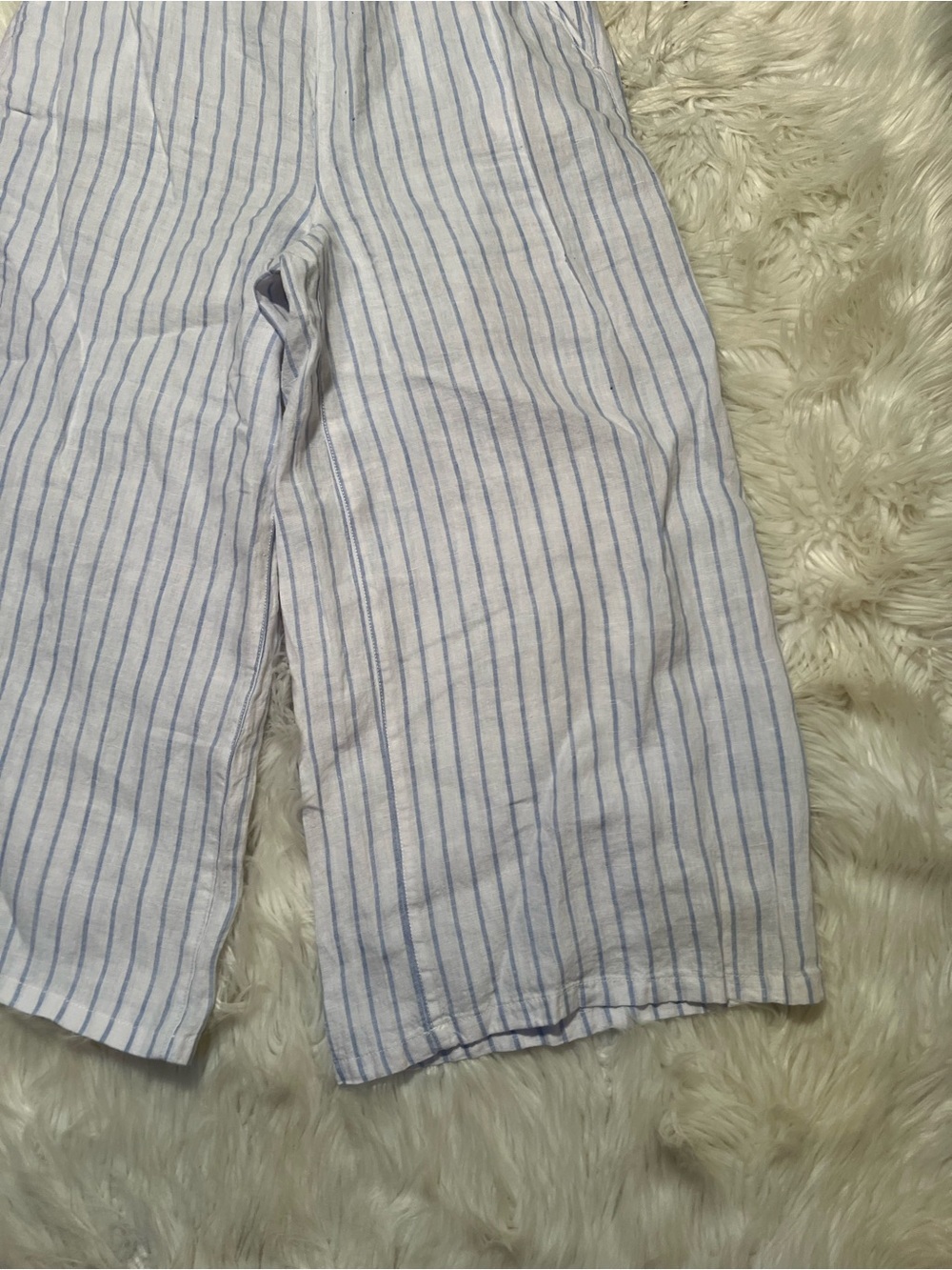 Martha Stewart Collection Women's Size Large Pull On Wide Leg Pant White Blue - Picture 3 of 9